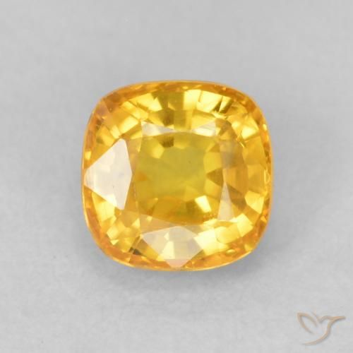 0.64ct Natural Laranja Dourada Safira, Almofada, VVS-VS