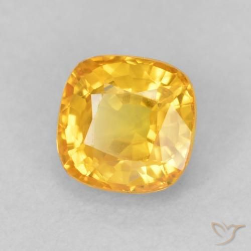 Safira Laranja Dourada Natural 0.64ct, Almofada, VVS-VS