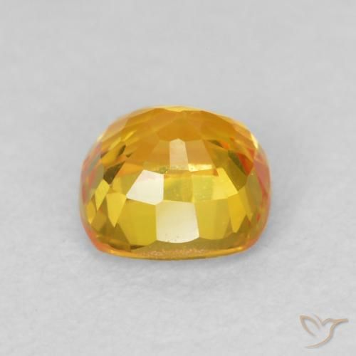 Safira Laranja Dourada Natural 0.64ct, Almofada, VVS-VS