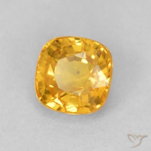 Safira Laranja Dourada Natural 0.56ct, Almofada, VVS-VS