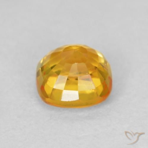 Safira Laranja Dourada Natural 0.56ct, Almofada, VVS-VS