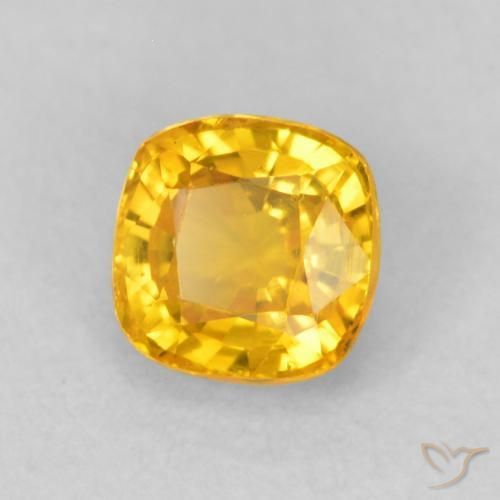 Safira Dourado-Laranja Natural 0.60ct, Almofada, VVS-VS