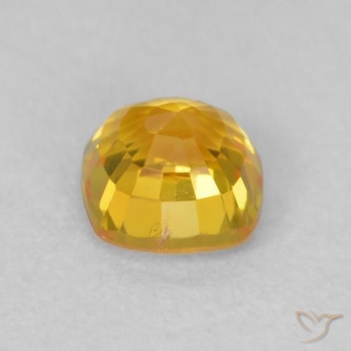 Safira Dourado-Laranja Natural 0.60ct, Almofada, VVS-VS
