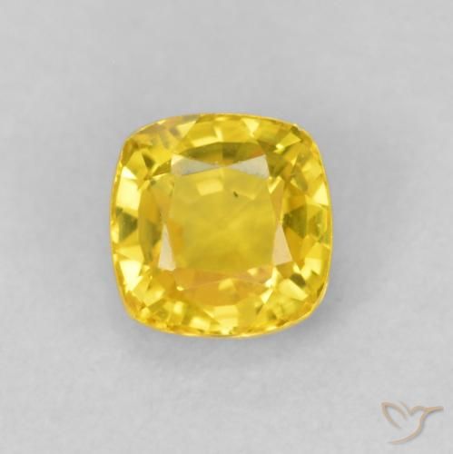 0.54ct Natural ouro amarelado Safira, Almofada, VVS-VS