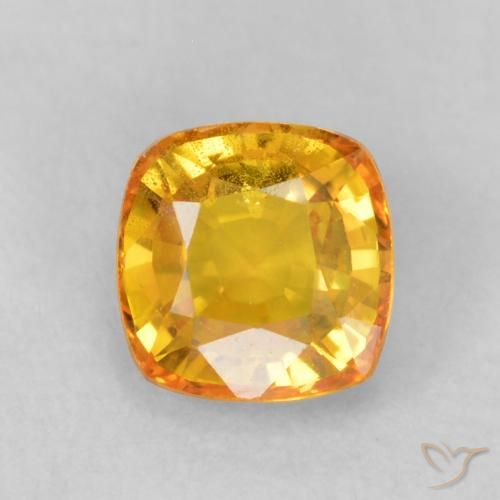 0.68ct Natural Laranja Médio Safira, Almofada, VS-SI