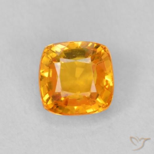 0.52ct Natural Laranja-Ouro Safira, Almofada, VVS-VS