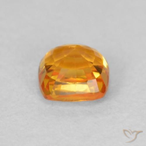 Safira Laranja-Ouro Natural 0.52ct, Almofada, VVS-VS