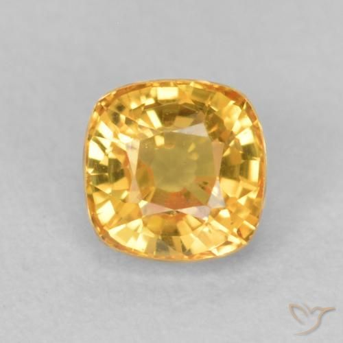 0.63ct Natural ouro brilhante Safira, Almofada, VS