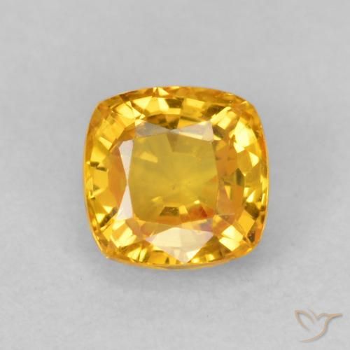 0.60ct Natural Laranja Médio Safira, Almofada, VVS-VS