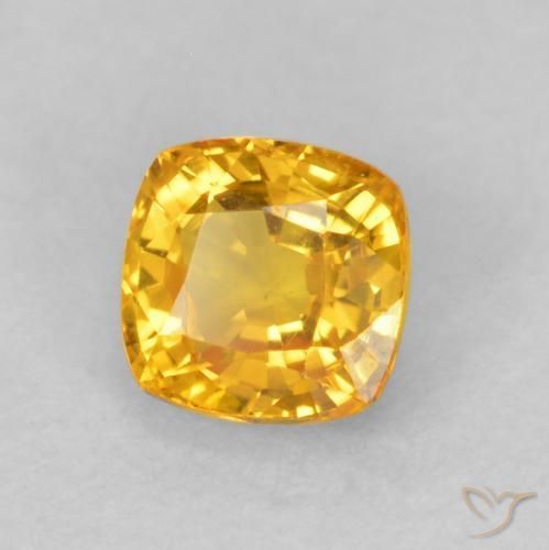 Safira Laranja Médio Natural 0.60ct, Almofada, VVS-VS