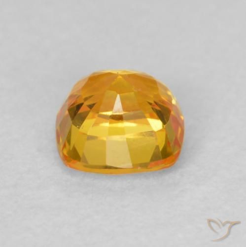 Safira Laranja Médio Natural 0.60ct, Almofada, VVS-VS