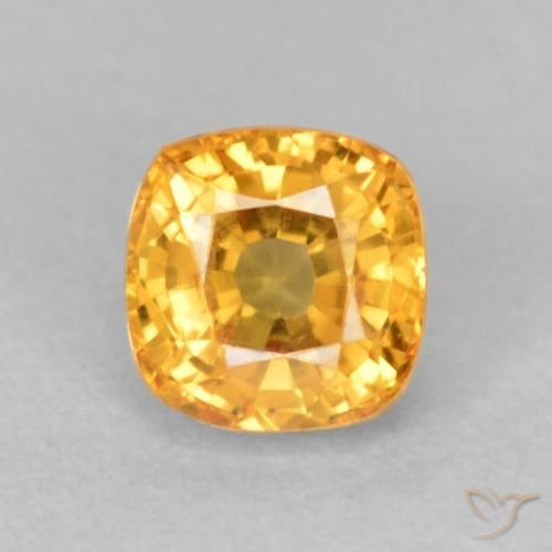 0.73ct Natural Laranja Médio Safira, Almofada, VVS-VS