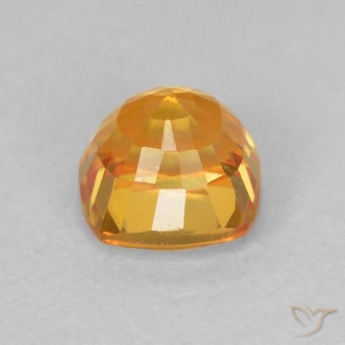 Safira Laranja Médio Natural 0.73ct, Almofada, VVS-VS