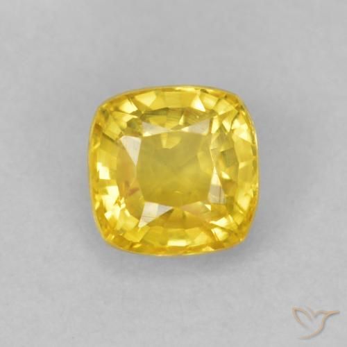0.50ct Natural amarelo médio Safira, Almofada, VVS-VS