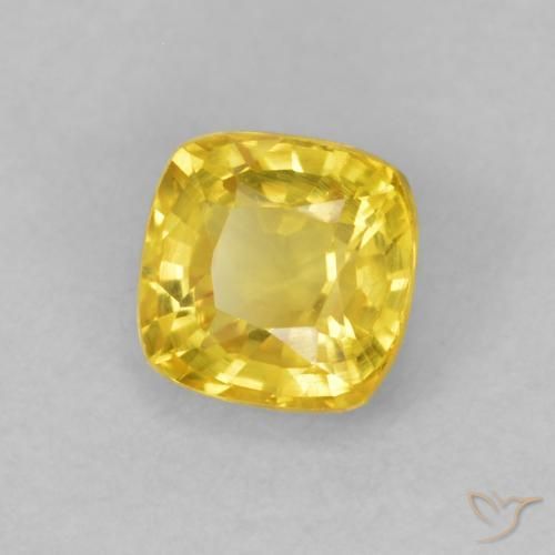 Safira amarelo médio Natural 0.50ct, Almofada, VVS-VS