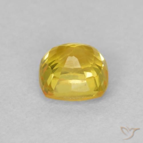 Safira amarelo médio Natural 0.50ct, Almofada, VVS-VS