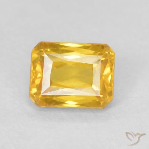 0.72ct Natural Dourado Safira, Corte Esmeralda, VVS-VS