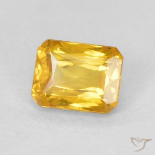 Safira Dourado Natural 0.72ct, Corte Octógono / Esmeralda, VVS-VS