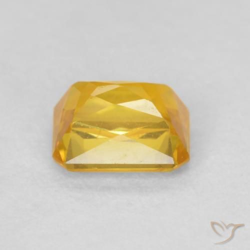 Safira Dourado Natural 0.72ct, Corte Octógono / Esmeralda, VVS-VS