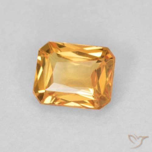 Safira Laranja Profundo-Ouro Natural 0.48ct, Corte Octógono / Esmeralda, VVS-VS