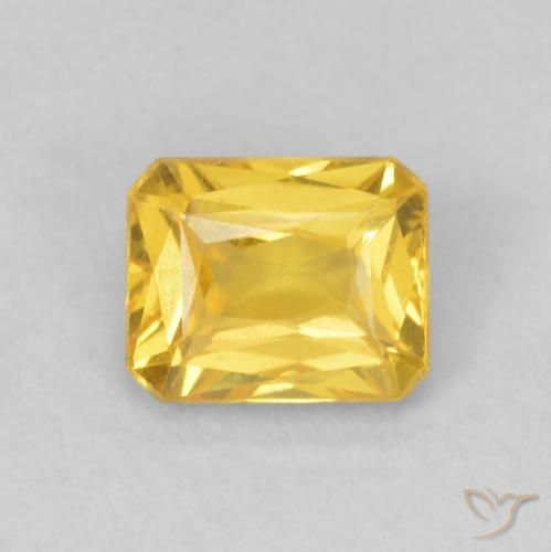 0.58ct Natural Dourado Safira, Corte Esmeralda, VVS-VS
