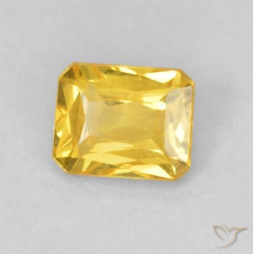 Safira Dourado Natural 0.58ct, Corte Octógono / Esmeralda, VVS-VS