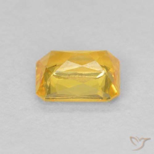 Safira Dourado Natural 0.58ct, Corte Octógono / Esmeralda, VVS-VS
