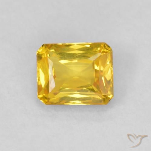 0.48ct Natural Dourado-Laranja Safira, Corte Esmeralda, VVS-VS