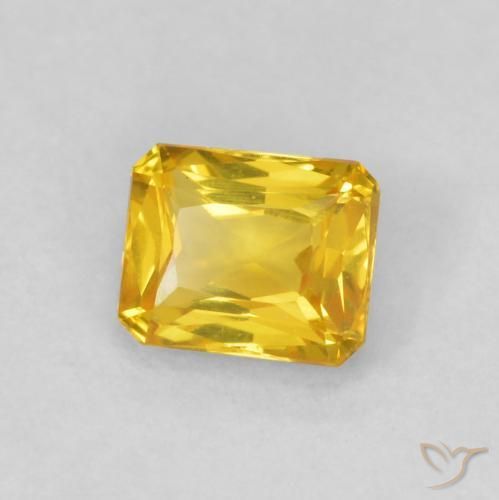 Safira Dourado-Laranja Natural 0.48ct, Corte Octógono / Esmeralda, VVS-VS