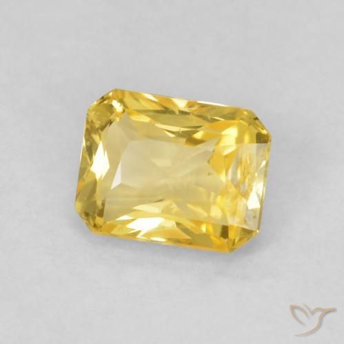 Safira Amarelo escuro Natural 0.51ct, Corte Octógono / Esmeralda, VVS-VS