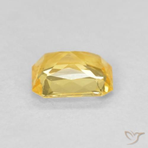 Safira Amarelo escuro Natural 0.51ct, Corte Octógono / Esmeralda, VVS-VS