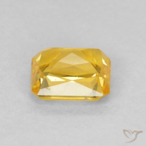 Safira Amarelo escuro Natural 0.71ct, Corte Octógono / Esmeralda, VVS-VS