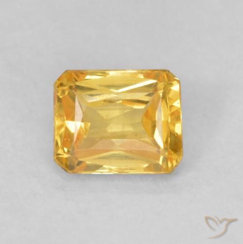 0.59ct Natural Laranja Dourado Profundo Safira, Corte Esmeralda, VVS-VS