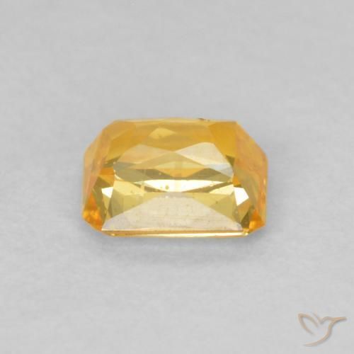 Safira Laranja Dourado Profundo Natural 0.59ct, Corte Octógono / Esmeralda, VVS-VS