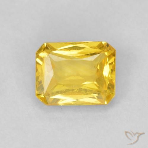 0.49ct Natural Mel amarelo Safira, Corte Esmeralda, VVS-VS