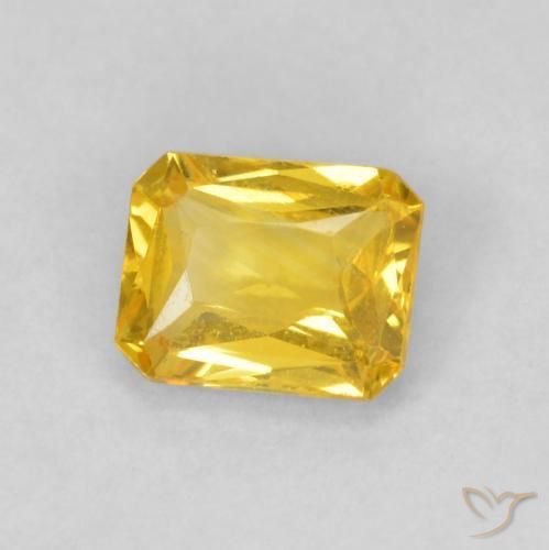 Safira Mel amarelo Natural 0.49ct, Corte Octógono / Esmeralda, VVS-VS