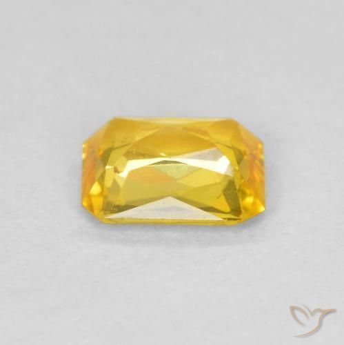 Safira Mel amarelo Natural 0.49ct, Corte Octógono / Esmeralda, VVS-VS