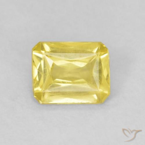 0.47ct Natural Amarelo Terroso Safira, Corte Esmeralda, VVS-VS