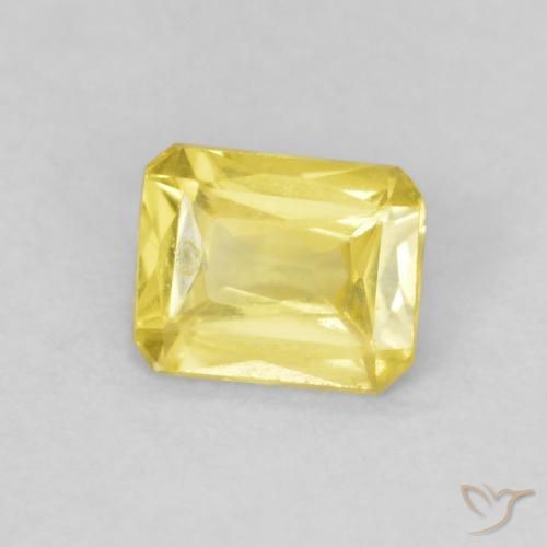 Safira Amarelo Terroso Natural 0.47ct, Corte Octógono / Esmeralda, VVS-VS