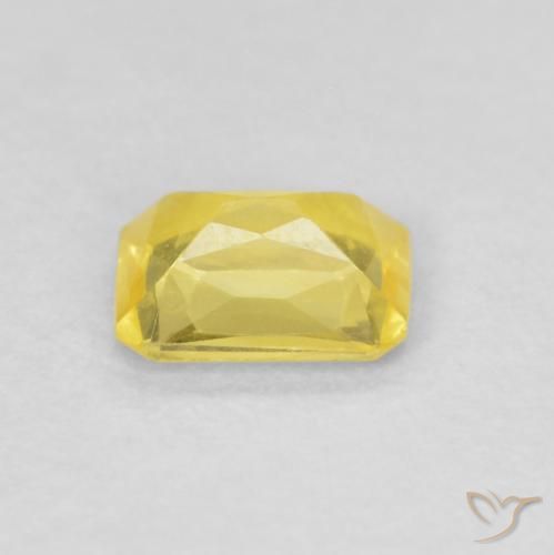 Safira Amarelo Terroso Natural 0.47ct, Corte Octógono / Esmeralda, VVS-VS