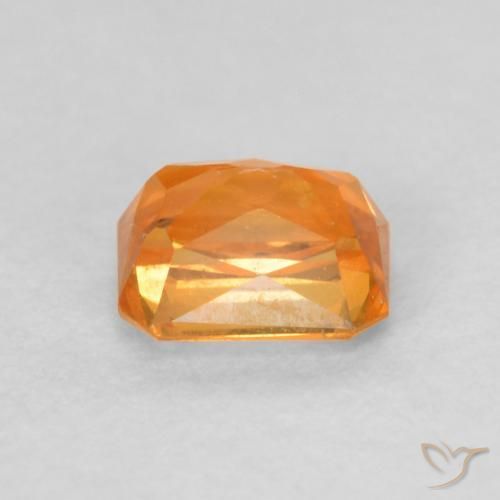 Safira Laranja brilhante Natural 0.72ct, Corte Octógono / Esmeralda, VVS-VS