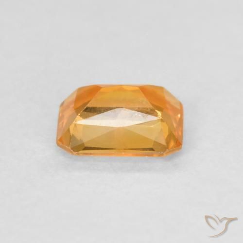Safira Medium Light-Orange Natural 0.50ct, Corte Octógono / Esmeralda, VVS-VS