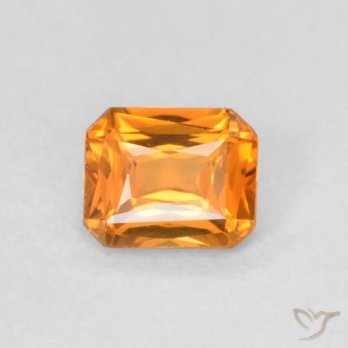 0.48ct Natural Laranja brilhante Safira, Corte Esmeralda, VVS-VS