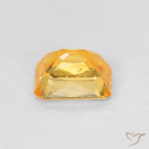 Safira Laranja Profundo-Ouro Natural 0.53ct, Corte Octógono / Esmeralda, VS