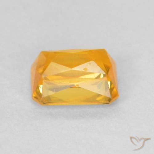 Safira Laranja-Ouro Natural 0.68ct, Corte Octógono / Esmeralda, VS