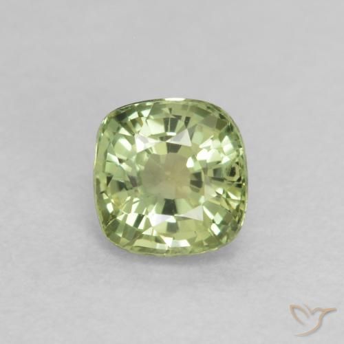 0.55ct Natural Luz verde Safira, Almofada, VS