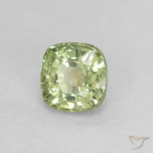 Safira Luz verde Natural 0.55ct, Almofada, VS