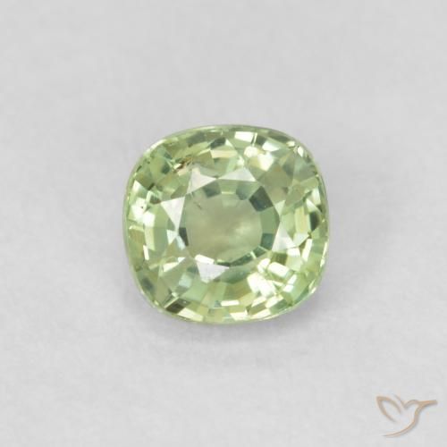 0.46ct Natural Verde muito claro Safira, Almofada, VS