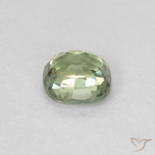 Safira Verde muito claro Natural 0.46ct, Almofada, VS