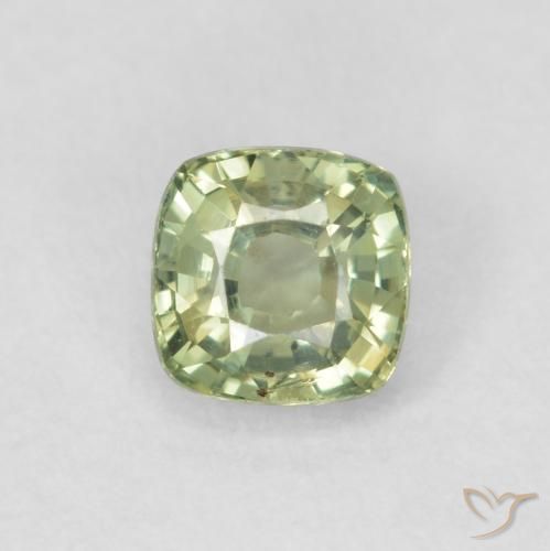 0.57ct Natural Verde muito claro Safira, Almofada, VS